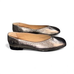 Frye Women's Claire Flat Dark Pewter square toe shoe size 8.5